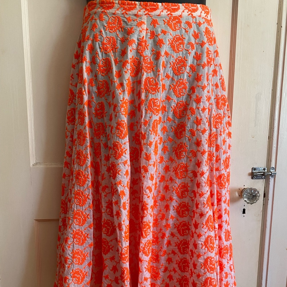 ASOS Neon Embroidered Circle Skirt Sz 10